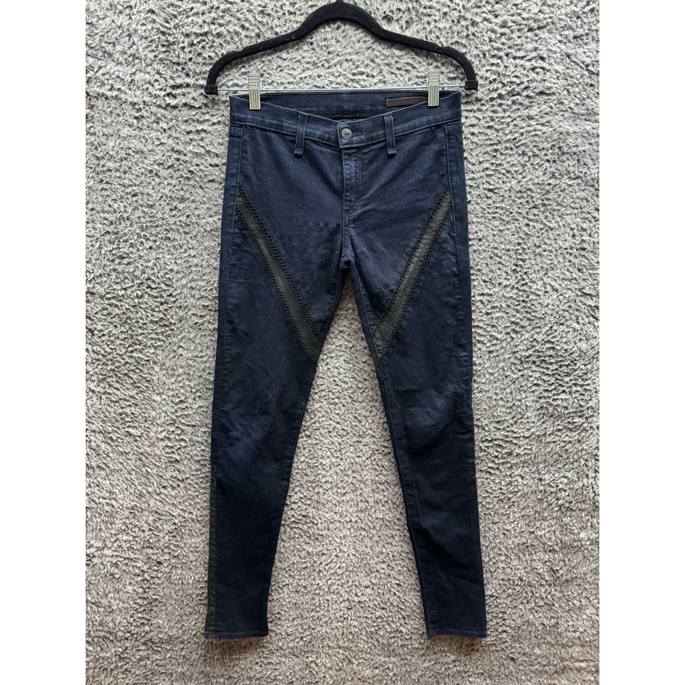 Rag &‎ Bone Ribbon Midnight Blue Fishnet Jeans Pants Skinny Womens Size 26